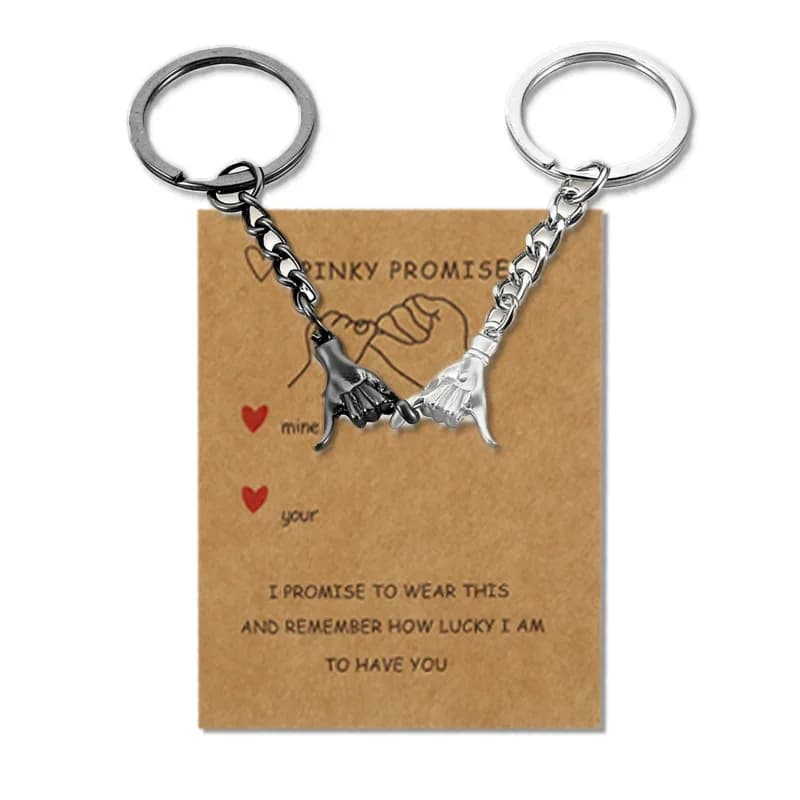 Couples Holding Hands Creative Keychains Personalized Fashion Valentine's Day Pendants Gifts with Cards Jewelry Accessory