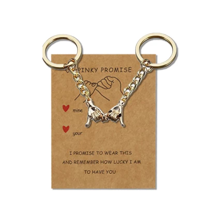Couples Holding Hands Creative Keychains Personalized Fashion Valentine's Day Pendants Gifts with Cards Jewelry Accessory